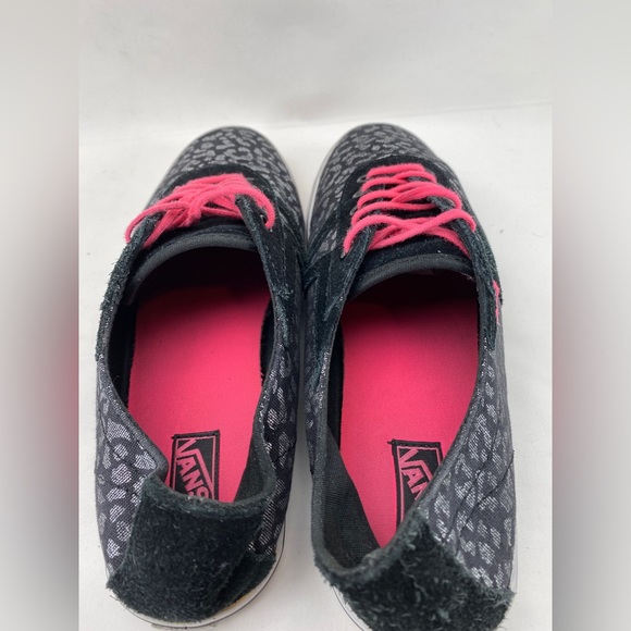 VANS Black Cheetah Leopard Print  Canvas Low Skate Sneaker Size 8.5 - Picture 8 of 14